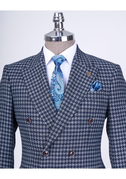 Italyan Stil Slim Fit Erkek Kombin Ceket Pantolon Takım Elbise Lacivert T13080 fiyatları