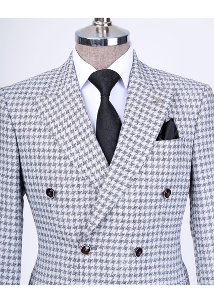 Italyan Stil Slim Fit Erkek Kombin Ceket Pantolon Takım Elbise Gri T13081 fiyatları
