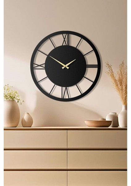 Eternal Metal Duvar Saati, Modern Duvar Saati, Ev Ofis Dekorasyon, Roma Sessiz Saat, 49X49 cm