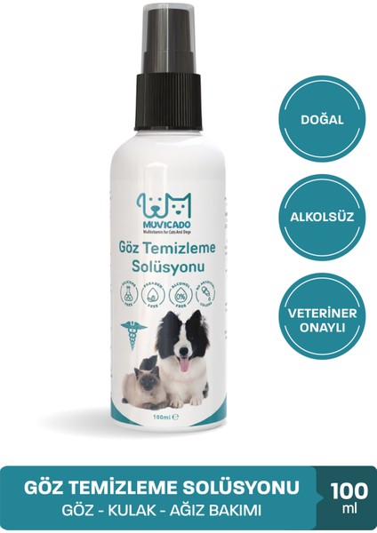 Kedi Köpek Göz Kulak Ağız Bakım Solüsyonu Yüz Deri Temizleme Hijyen Spreyi 100 Ml