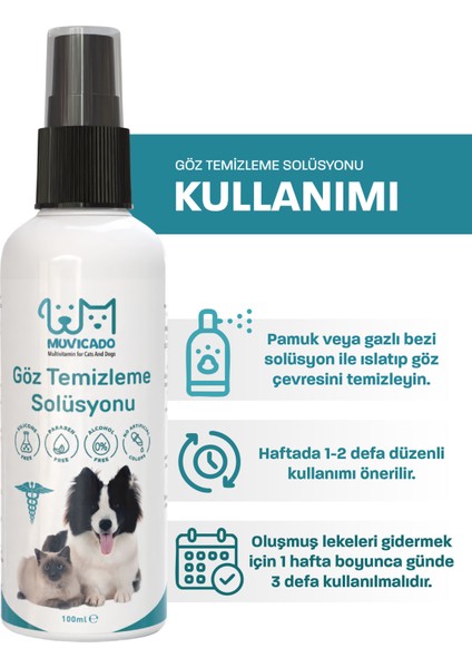Kedi Köpek Göz Kulak Ağız Bakım Solüsyonu Yüz Deri Temizleme Hijyen Spreyi 100 Ml fırsatları