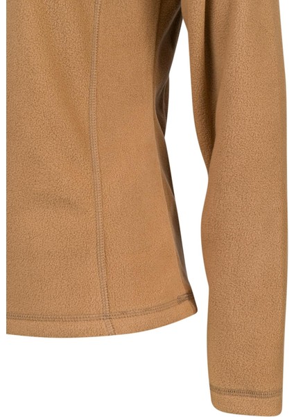 Camila Kadın Yarım Fermuarlı Ince Polar Sweatshirt Camel