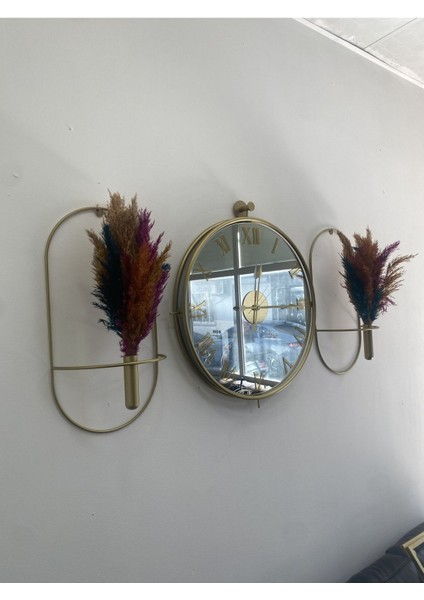 Duvar Saati Tinatti Gold 3lü Set Duvar Saati Çiçeklik indirimleri