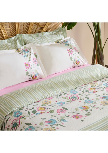 Elara %100 Pamuk Çift Kişilik Nevresim Pike Takımı Pembe fiyatları