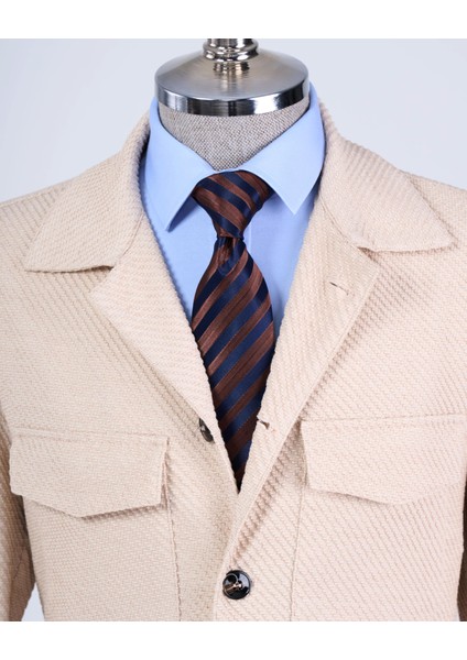 Italyan Stil Slim Fit Mevsimlik Spor Erkek Ceket Bej T13089 fiyatları