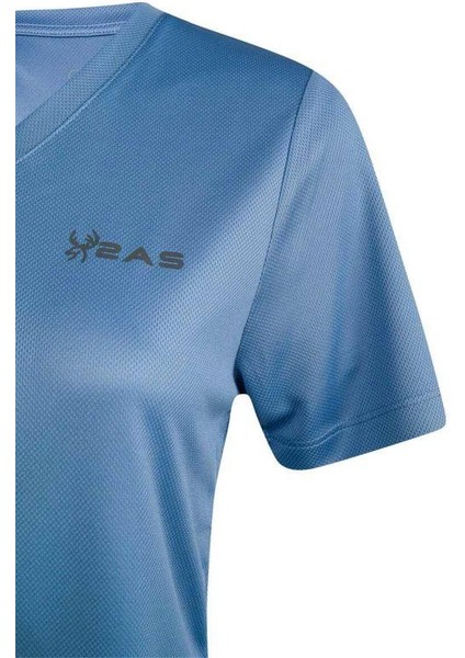 Freda V Yaka Kadın Tişört Mavi modelleri