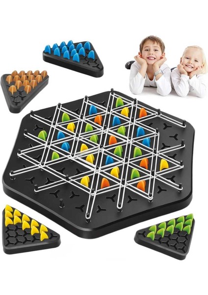 Zincir Üçgen Satranç Oyunu Üçgen Tahta Oyunu Interaktif Peg Oyunu Masaüstü Yapboz Oyunu