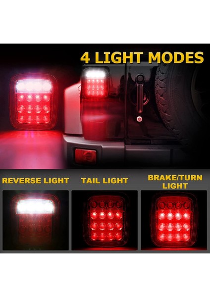 Evrensel 16 LED Dur Kuyruk Dönüş Sinyali Yedekleme Ters Fren Kırmızı/beyaz Wrangler Yj Tj Jk Cj Kamyon Römork Tekne Rv (Yurt Dışından) fırsatları