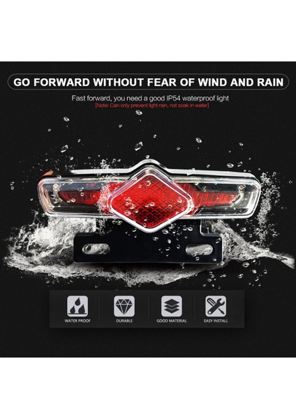 Ebike Arka LED Arka Lambası 36V-60V Elektrikli Bisiklet Için Güvenlik Uyarı Lambası Su Geçirmez Aksesuarlar Dönüş Işığı (Yurt Dışından) indirimleri