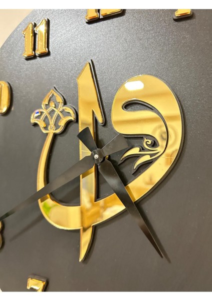 Duvar Saati - Ahşap Duvar Saati - Elif Vav Duvar Saati - Islami Duvar Tablosu - Modern Saat indirimleri