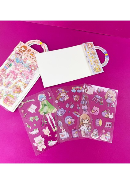 3'lü Tatlı Kız Şeffaf Sticker fiyatları