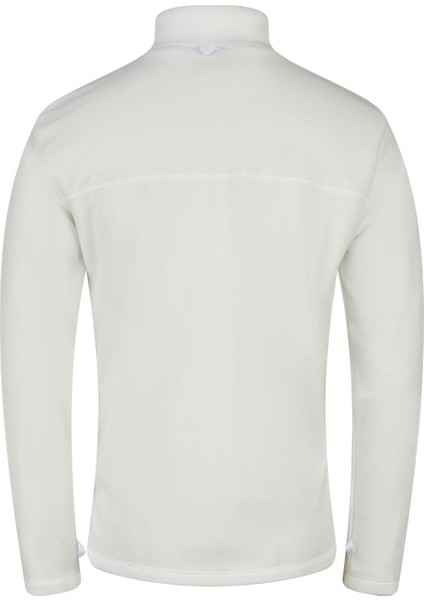 Chestert Erkek Tam Fermuarlı Ince Polar Sweatshırt Beyaz