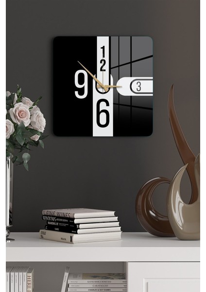 Cam Duvar Saati Kare 1014 30 x 30 cm