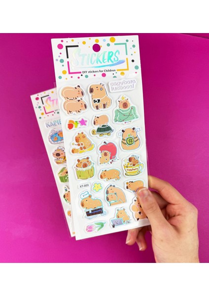 3'lü Kabartmalı Capybara Sticker fiyatları