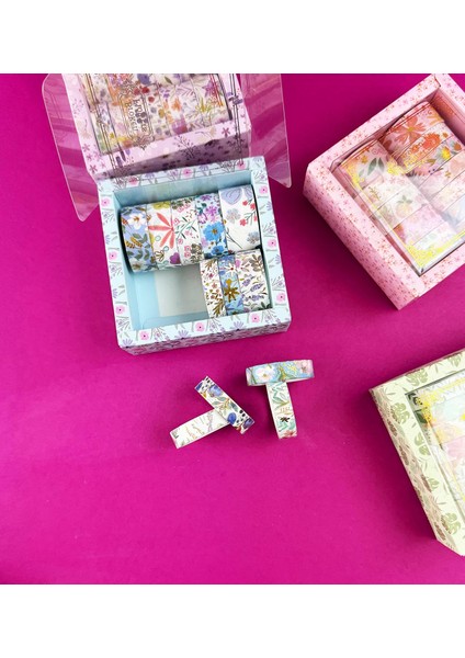 12'li Yaldızlı Çiçek Desenli Kağıt Bant Seti fiyatları