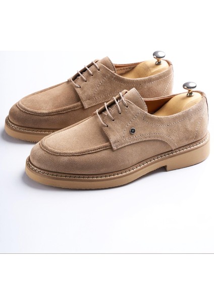 Italyan Stil Iç Dış Naturel Deri Süet Erkek Ayakkabı Bej T13562 fırsatları