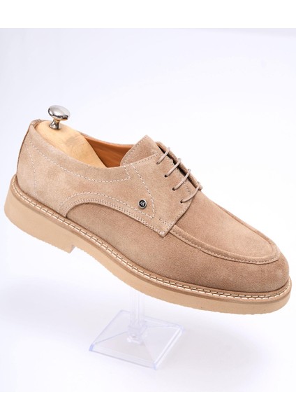 Italyan Stil Iç Dış Naturel Deri Süet Erkek Ayakkabı Bej T13562 indirimleri