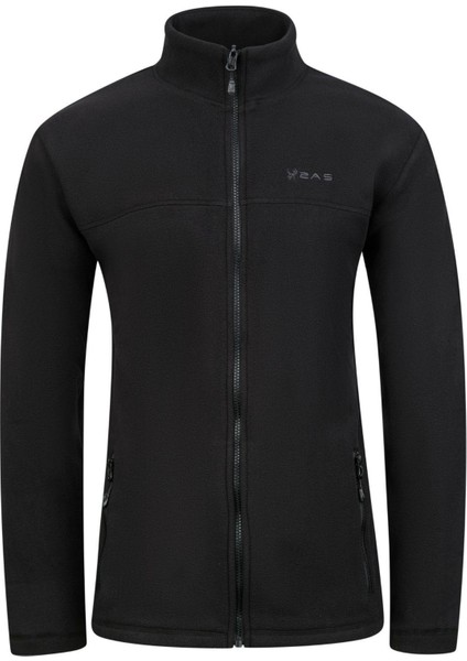 Chestert Erkek Tam Fermuarlı Ince Polar Sweatshırt Siyah