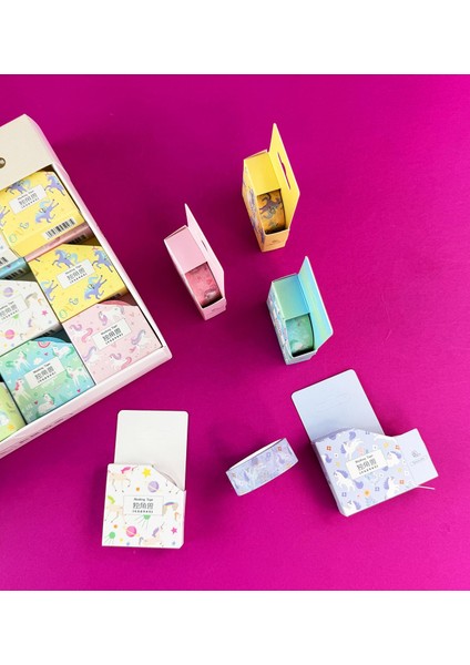 3'lü Unicorn Figürlü Kağıt Bant Seti
