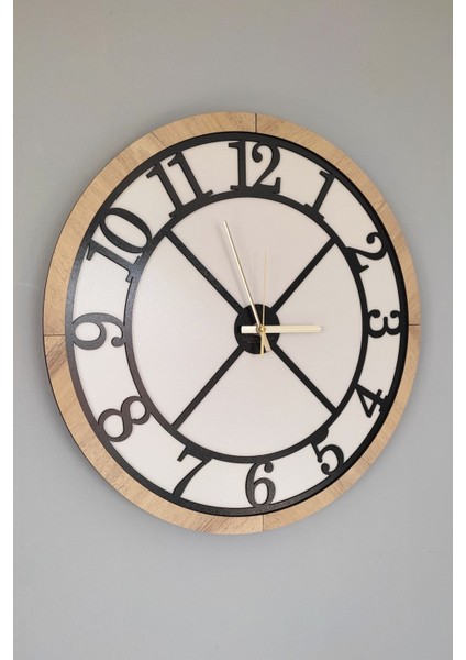 Wood And Soft Style - Açık Gri & Meşe -Normal Rakamlı - Yeni Kadran Tasarımı- 45CM Duvar Saati modelleri