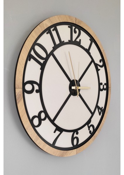 Wood And Soft Style - Açık Gri & Meşe -Normal Rakamlı - Yeni Kadran Tasarımı- 45CM Duvar Saati fırsatları