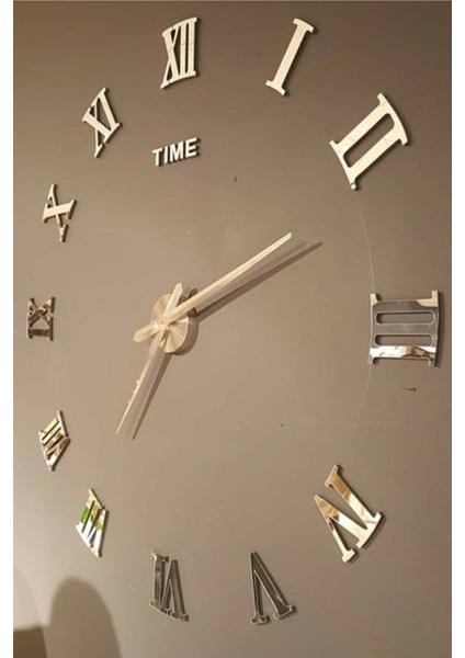 Akrilik Pleksi Aynalı Time Collection 3D Roma Rakamlı Duvar Saati fiyatları