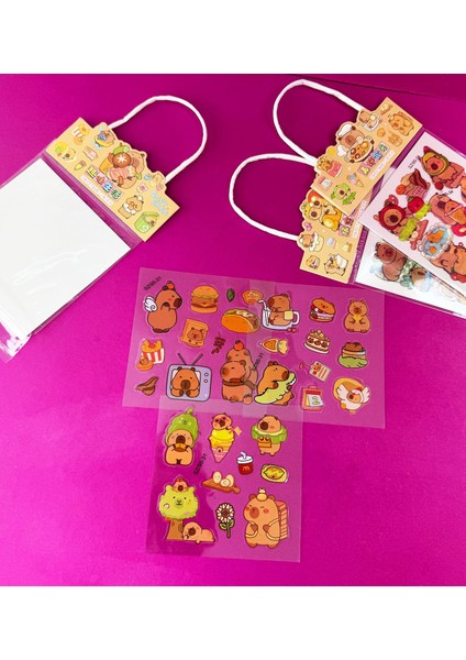 4'lü Sevimli Capybara Sticker fiyatları