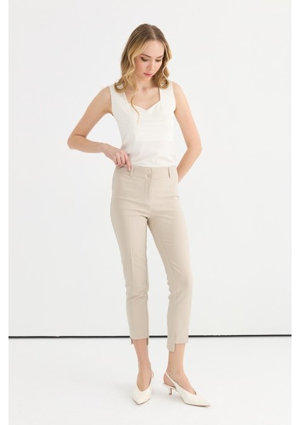 Paçası Fermuarlı Arkası Uzun Pantolon modelleri