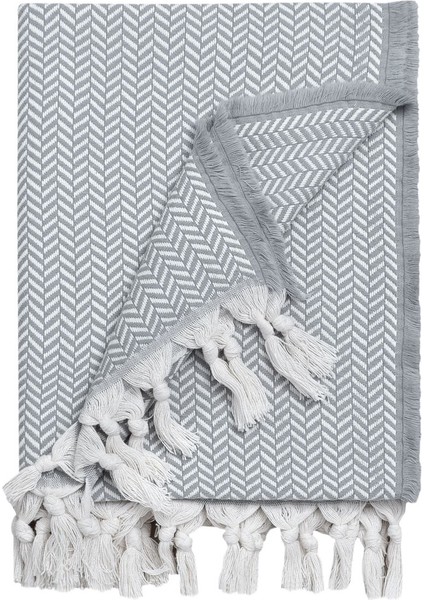 Saçaklı Zig Zag Desenli 130X160 Koltuk Şalı