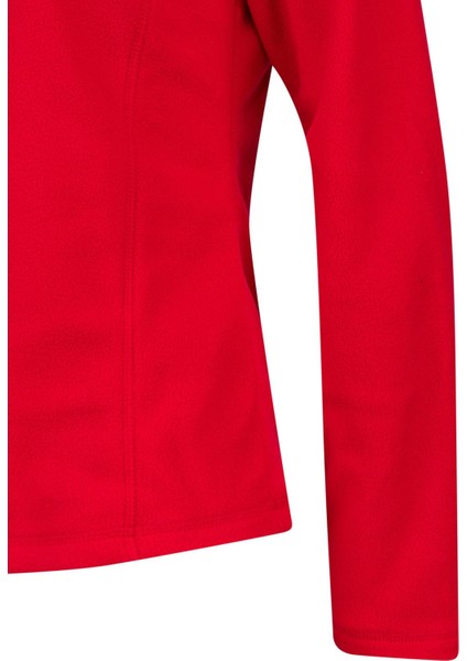 Camila Kadın Yarım Fermuarlı Ince Polar Sweatshirt Kırmızı