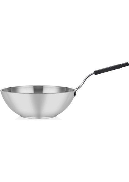 Çelik Wok Tava - Silikonlu Sap 28S cm