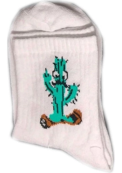 Kolej Kız Kaktüs Desenli Çorap