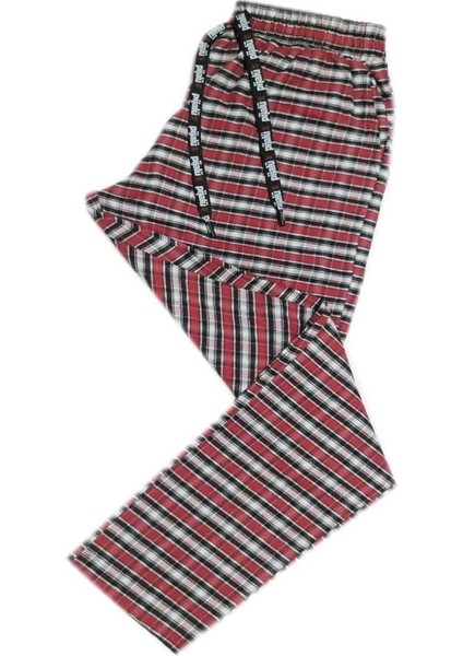 Pijalüx Erkek Kareli Poplin Cepli Alt Pijama