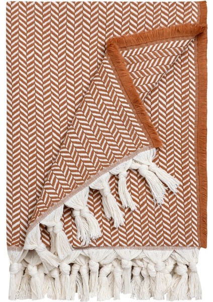 Saçaklı Zig Zag Desenli 130X160 Koltuk Şalı