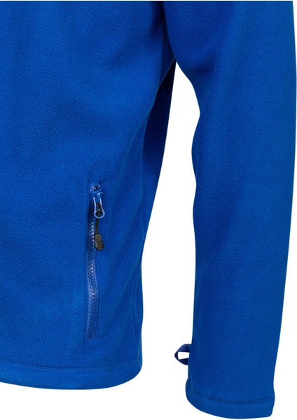 Chestert Erkek Tam Fermuarlı Ince Polar Sweatshırt Mavi