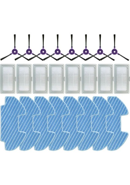 VCR10W / VCR09B VCR08 Yan Fırça Hepa Filtre Paspas Bezleri Rag Robot Süpürge Aksesuar Yedek Parça, 24 Adet (Yurt Dışından)