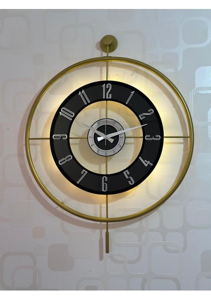 Metal Camlı Duvar Saati (60X80 cm Büyük Boy) Işıklı Gerçek Cam Duvar Saati Modern Tasarım fırsatları