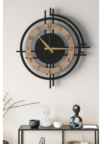 Şık ve Modern Duvar Saati - 51CM Büyük Boy, 3 Farklı Renk Seçeneği - Meşe modelleri