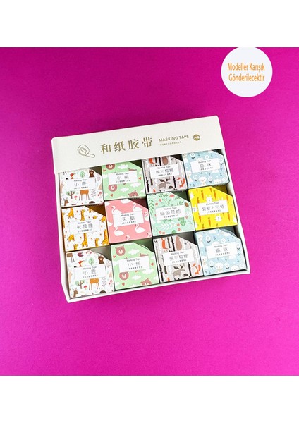 3'lü Hayvan Figürlü Kağıt Bant Seti modelleri