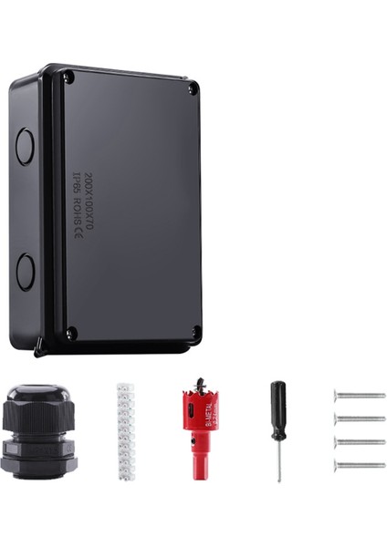 Abs Su Geçirmez Bağlantı Kutusu Dış Terminal Kutusu Plastik Güç Mühür Kutusu Genel Elektrik Mühendisliği Muhafazası Siyah (Yurt Dışından)