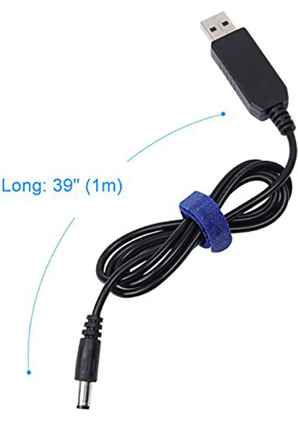 Usb'den Dc'ye Dönüştürme Kablosu 5V - 9V Gerilim Yükseltme Kablosu 5.5x2.1mm Dc Erkek 1m Yeni (Yurt Dışından) indirimleri