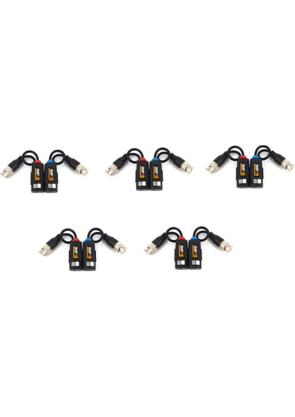 5 Çift 8mp Bnc Video Balun Konnektörü Iletim Bükümlü Çift Verici Cctv Kablosu Hd 8mp Ahd/cvı/tvı Kamerayı (Yurt Dışından)