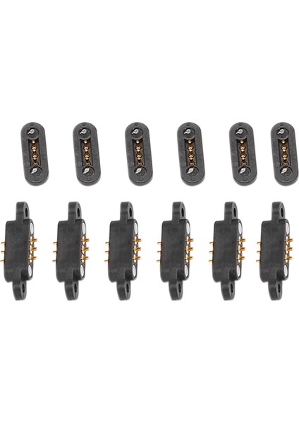 6 Çift Yaylı Manyetik Pogo Pin Konnektörü 3 Pozisyon Mıknatıslar Pitch 2.3mm Deliklerden Erkek Dişi Prob (Yurt Dışından)
