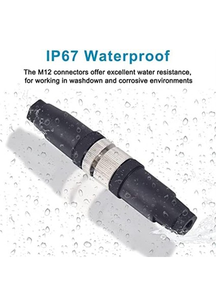 M12 5 Pin Erkek ve Dişi Priz Panel Havacılık Kablo Konnektörü, 12MM Endüstriyel Dairesel Konnektör, IP67,4 Set (Yurt Dışından) fiyatları