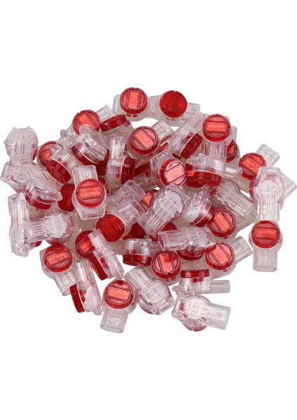 55 Parça Jel Ekleme Ur Konektörü 3 Bağlantı Noktalı Kablo Konnektörleri Kırmızı+Şeffaf (Yurt Dışından)