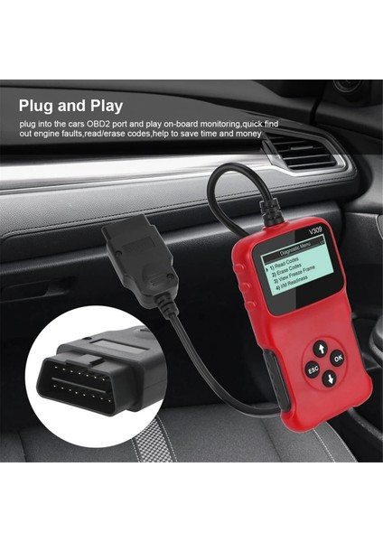 Obd2 Obdıı V309 Tarayıcı Otomotiv Silme/sıfırlama Sorun Kodu Okuyucu Teşhis Aracı, 1996 ve Daha Yeni Araçların Çoğunda Çalışır (Yurt Dışından) indirimleri
