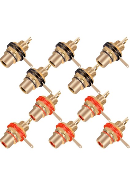 10 Adet/grup Rca Konektörü Altın Kaplama Dişi Jak Soketi Lehim Teli Konektörü Rca Panel Montajlı Şasi (Yurt Dışından)