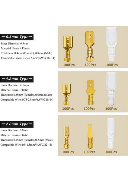 900 Adet Sıkma Terminali U/o Şekilli Ekleme Sonlandırma 2.8/4.8/6.3mm Tel Konnektörü Kablo Sonlandırma Pensesi (Yurt Dışından) fiyatları