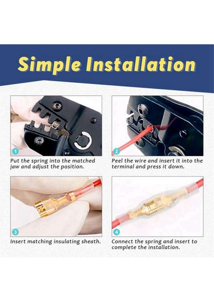 900 Adet Sıkma Terminali U/o Şekilli Ekleme Sonlandırma 2.8/4.8/6.3mm Tel Konnektörü Kablo Sonlandırma Pensesi (Yurt Dışından) modelleri