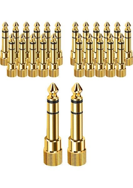 50 Adet 6.5mm 1/4 Inç Jak Fişi Erkekten Dişiye 3.5mm Soket Erkekten Dişiye Ses Kablosu Adaptörü Stereo Saf Bakır Fişler (Yurt Dışından)